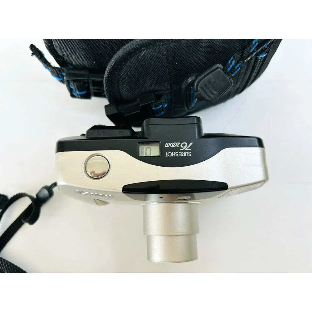 Canon Sure Shot 76 Zoom 35mm Camera SAF Point & Shoot Film Flash Tested & Works - Picture 2 of 7